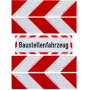 Magnetische Kfz-Warnmarkierung und Baustellenschild für Fahrzeuge mit Sonderrechten.